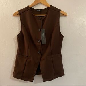 Emerson Lang Dark Brown Sleeveless Vest
